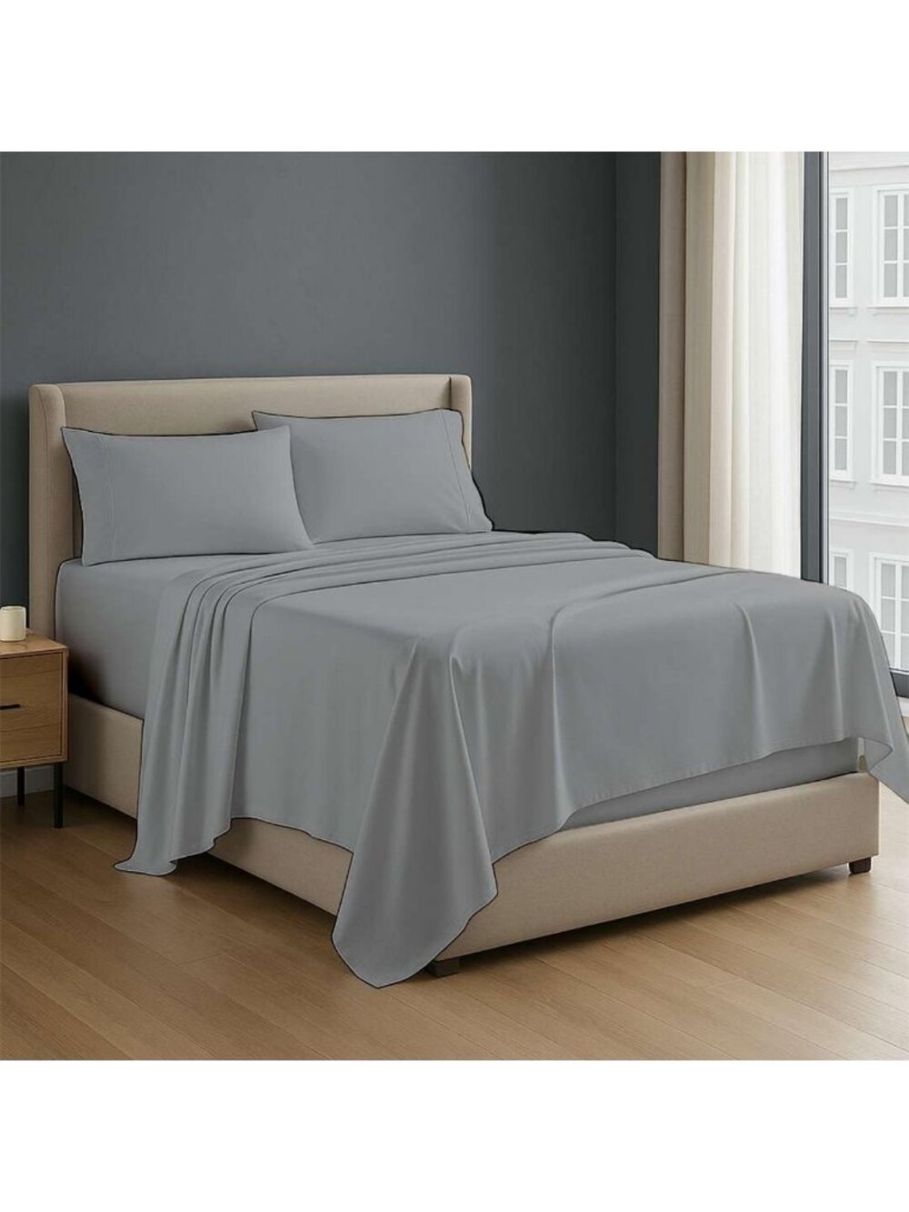 Premium 4-Piece Egyptian Cotton Fitted Sheet Set - Soft, Breathable, Deep